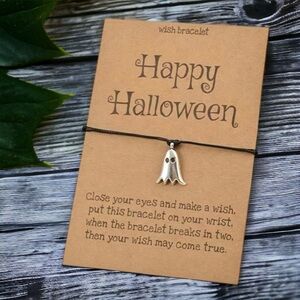 Spellbinding Halloween Wish Bracelet with Silver Ghost Charm! 👻 New in Package